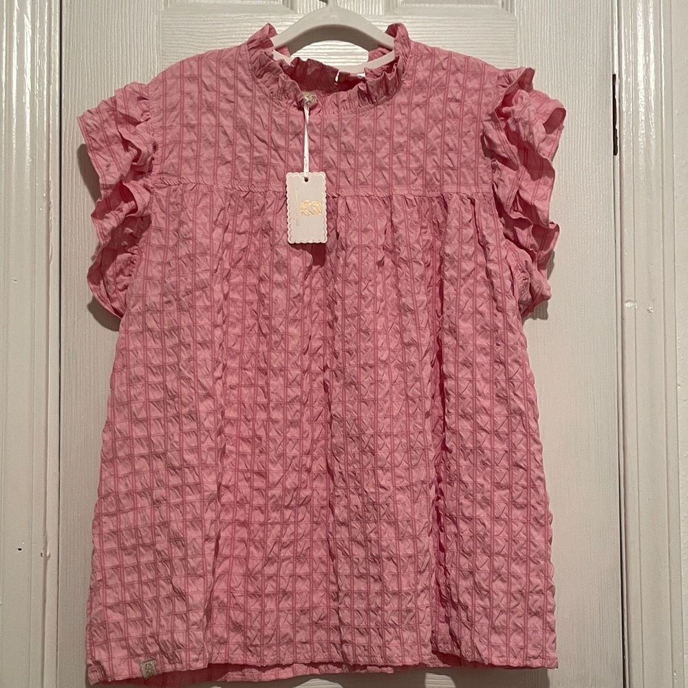 Simply Southern Pink Plaid Top